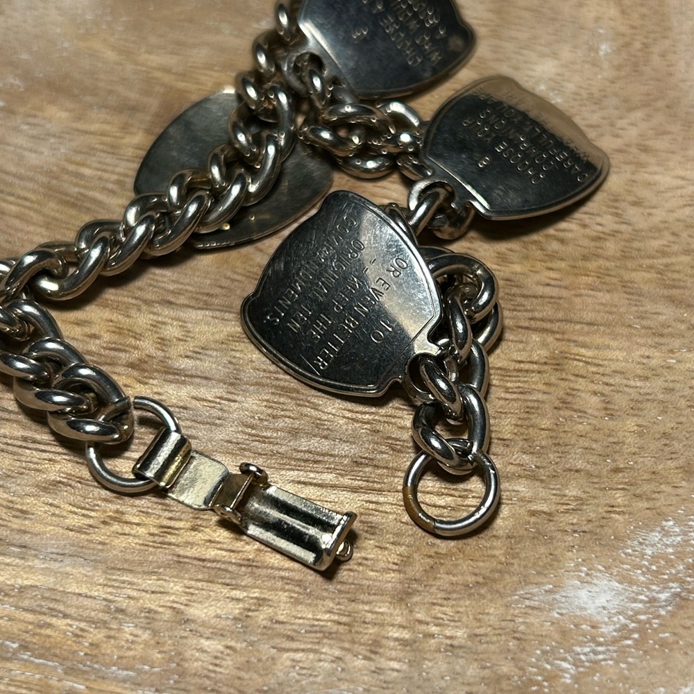 Vintage Funny 10 Commandments Charm Silver Tone Bracelet 50's Jewelry - Picture 8 of 15